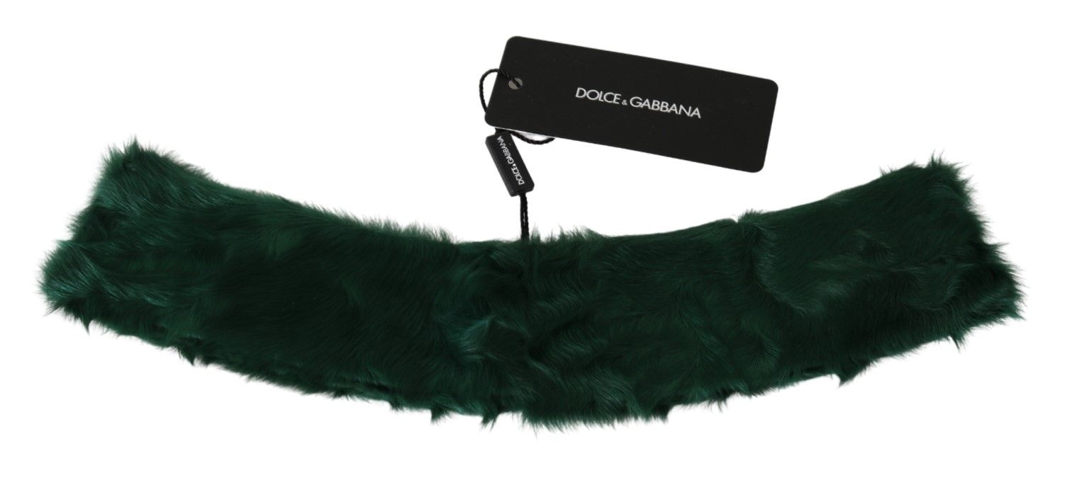 Dolce & Gabbana Luxurious Green Lambskin Scarf for Women