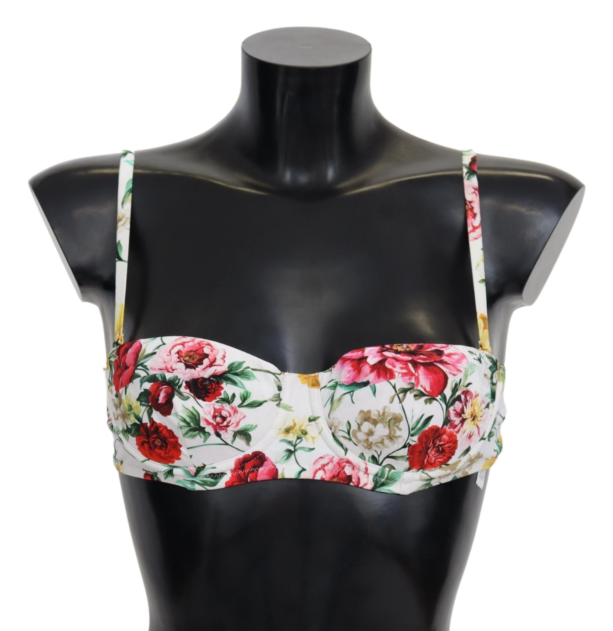 Dolce & Gabbana Elegant Floral Bikini Top – Summer Chic