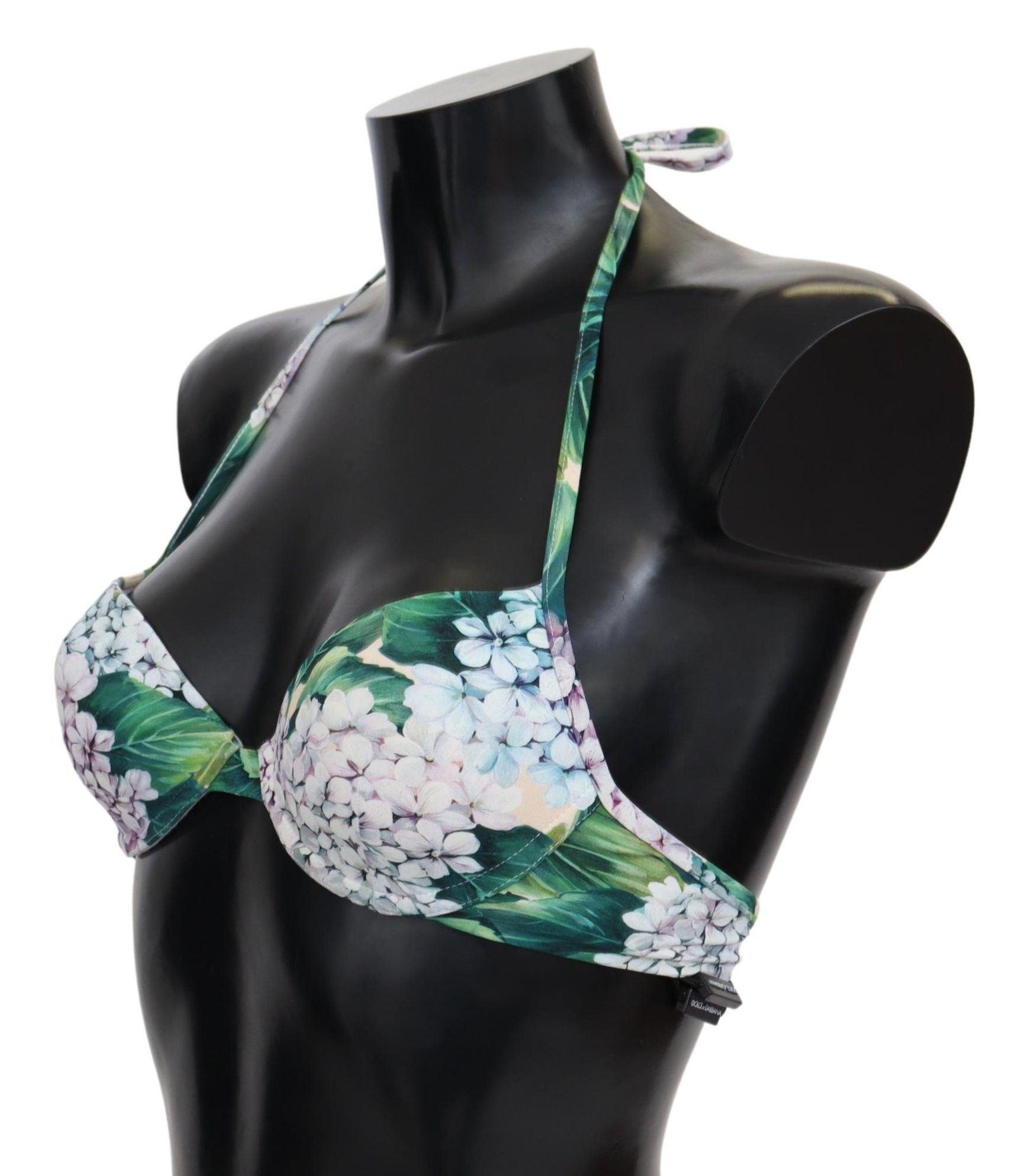 Dolce & Gabbana Chic Floral Bikini Top - Summer Swimwear Delight