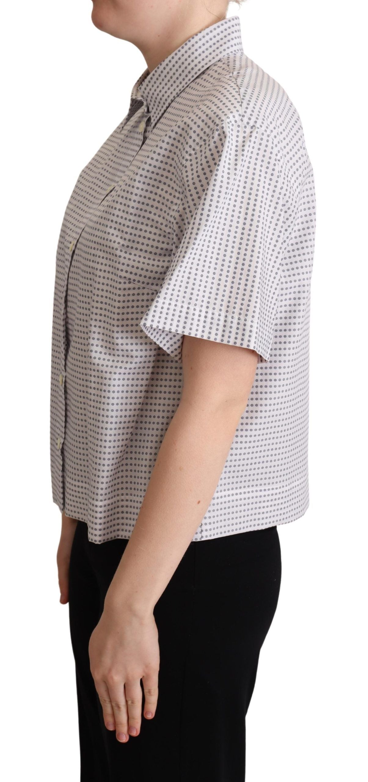 Dolce & Gabbana Elegant Polka Dots Collared Polo Top