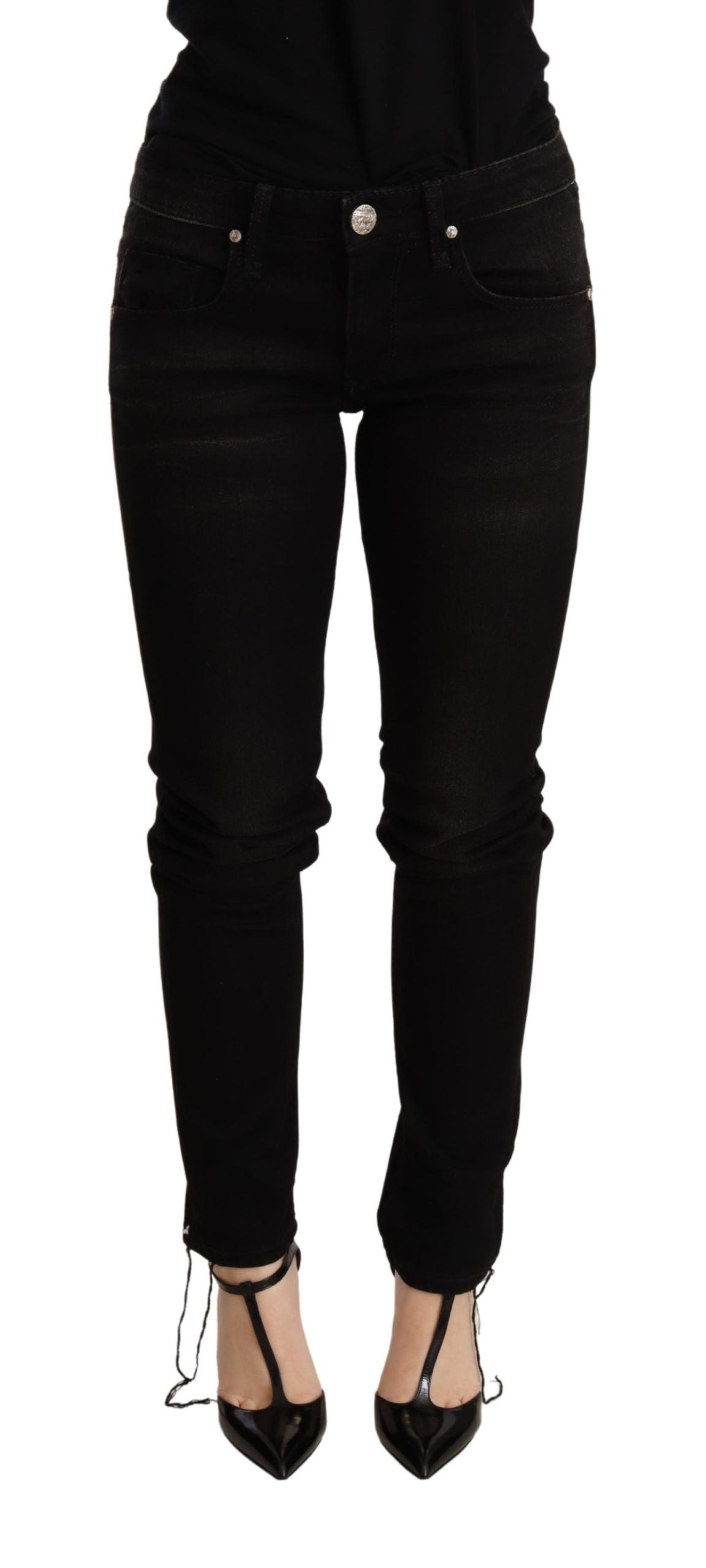 Acht Elegant Slim Fit Black Denim