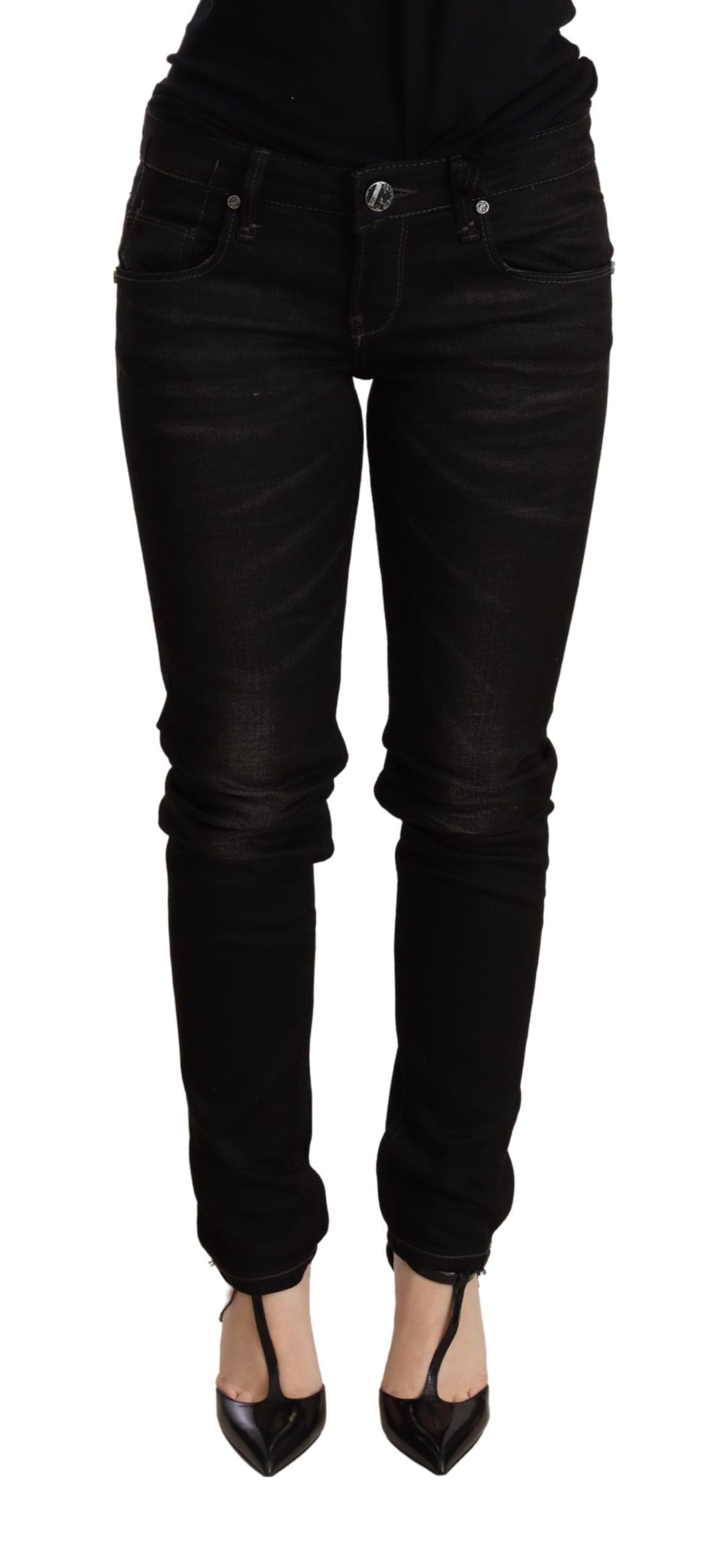 Acht Chic Black Low Waist Skinny Denim