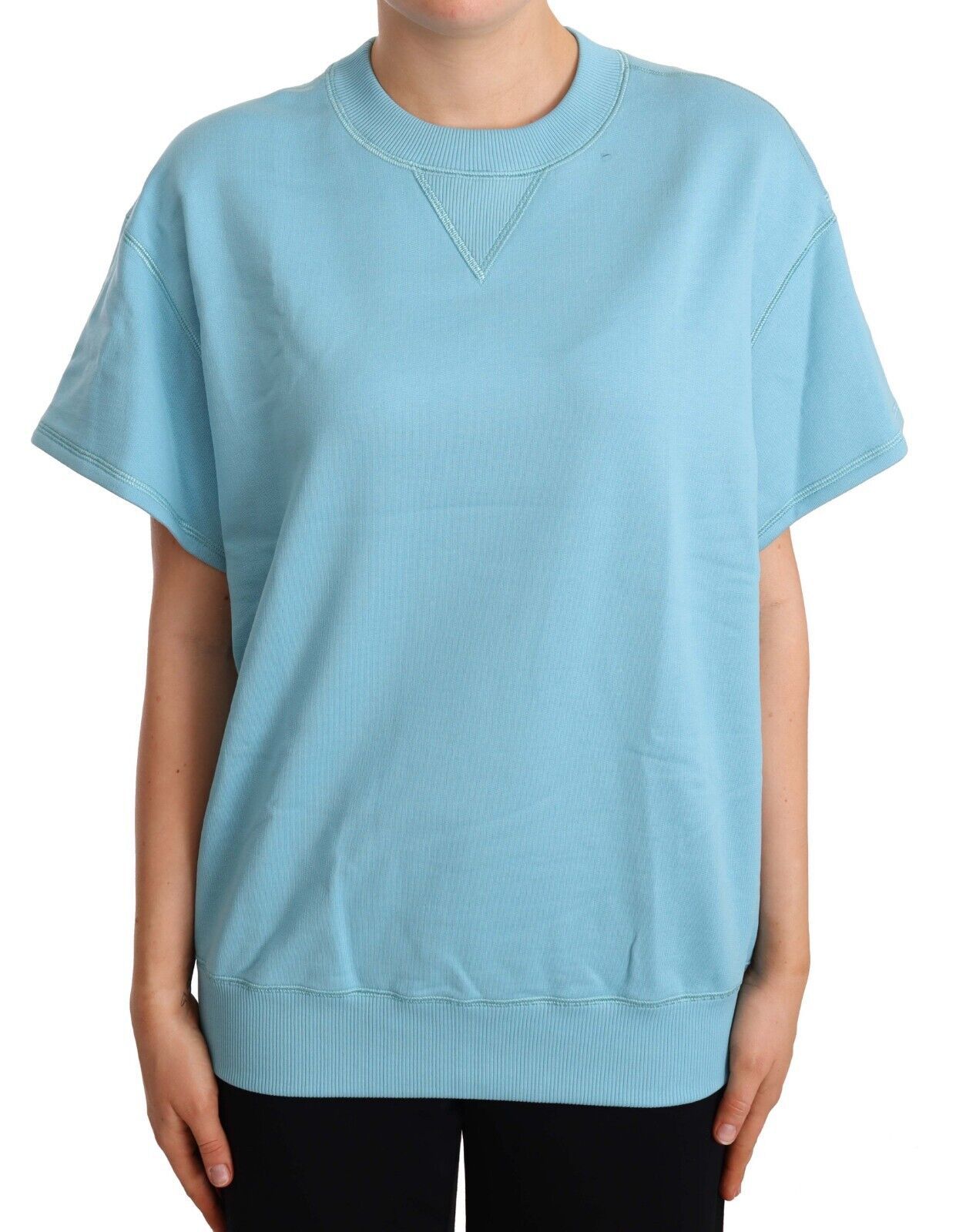 Dolce & Gabbana Elegant Blue Crew Neck Cotton Top