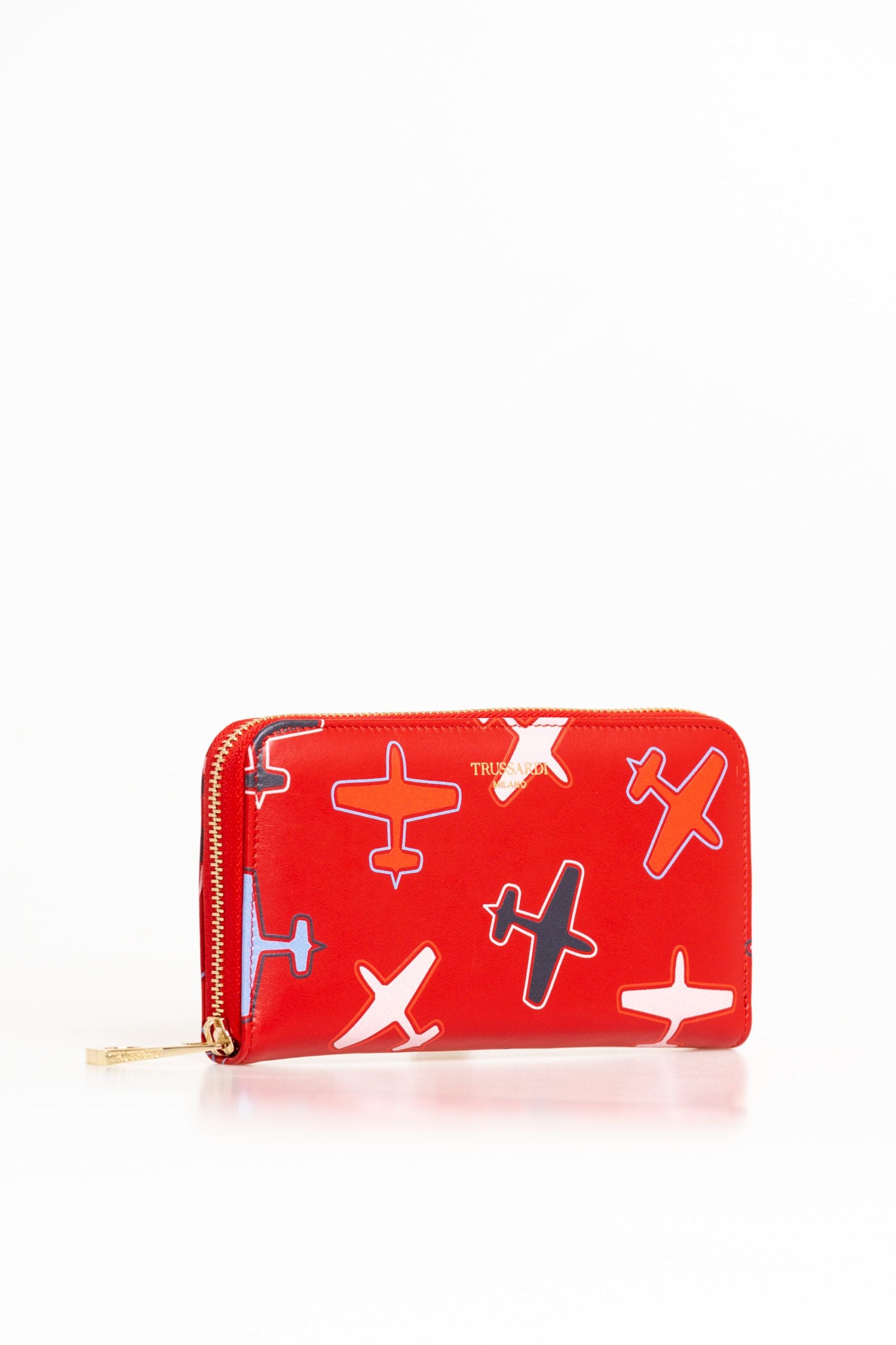 Trussardi Red Leather Women Wallet