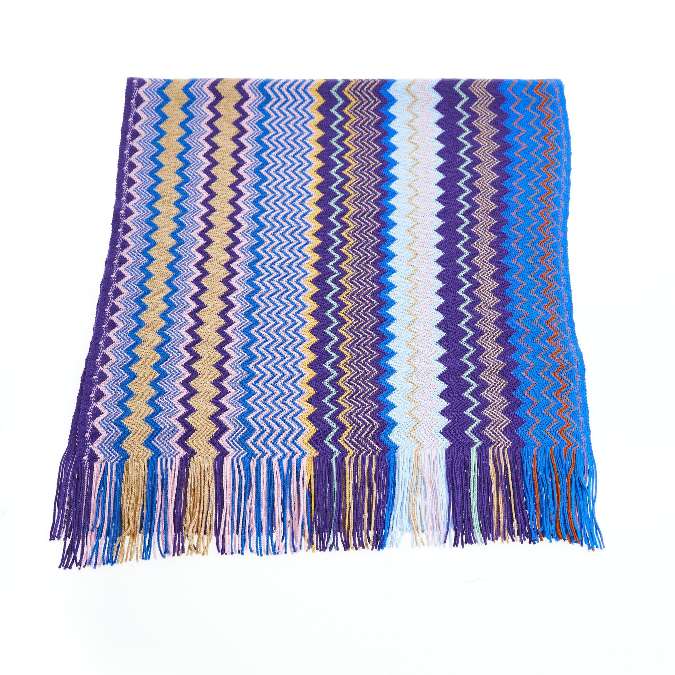 Missoni Geometric Pattern Fringed Luxury Scarf