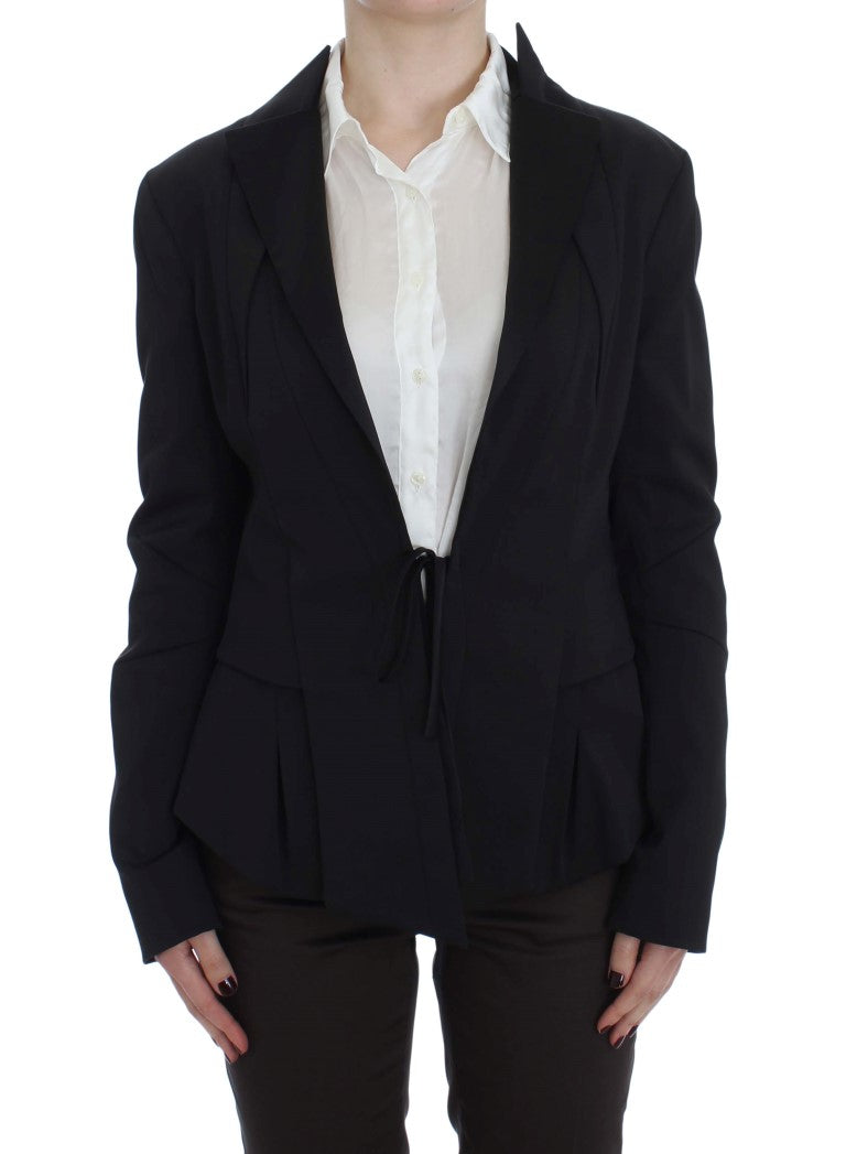 Exte Elegant Black Stretch Blazer Jacket