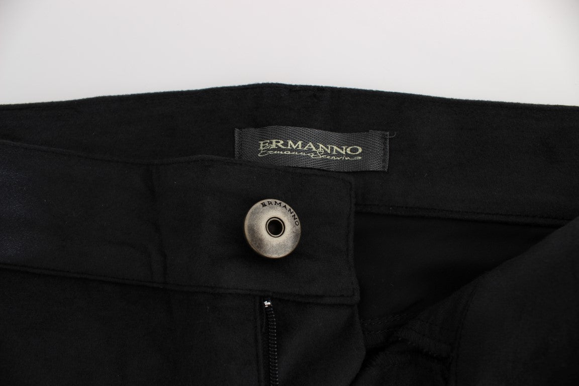 Ermanno Scervino Chic Black Regular Fit Trousers