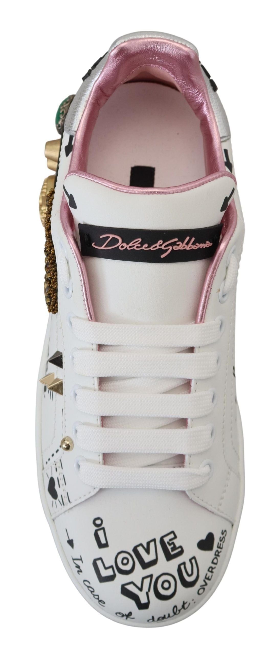 Dolce & Gabbana Queen Crown Chic Leather Sneakers