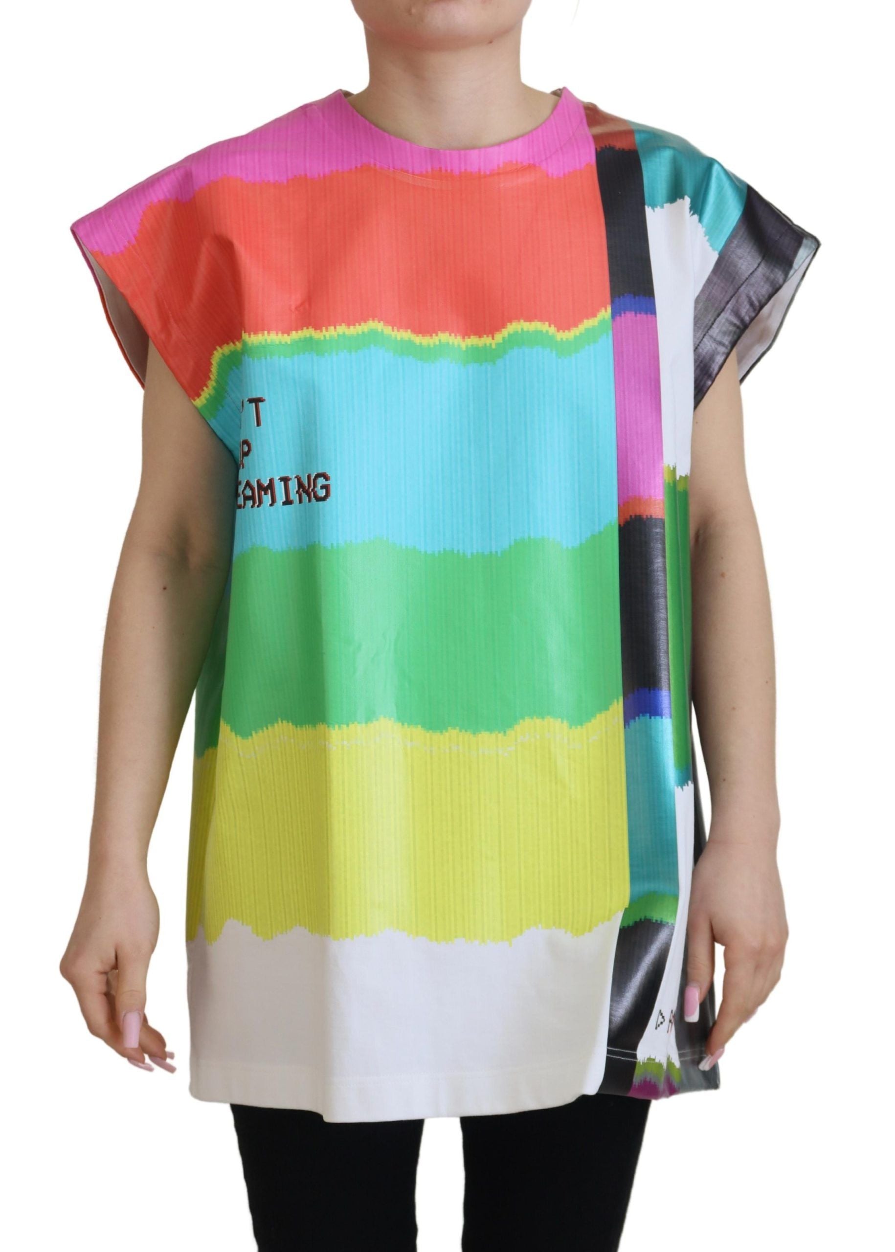 Dolce & Gabbana Multicolor Sleeveless Cotton Top