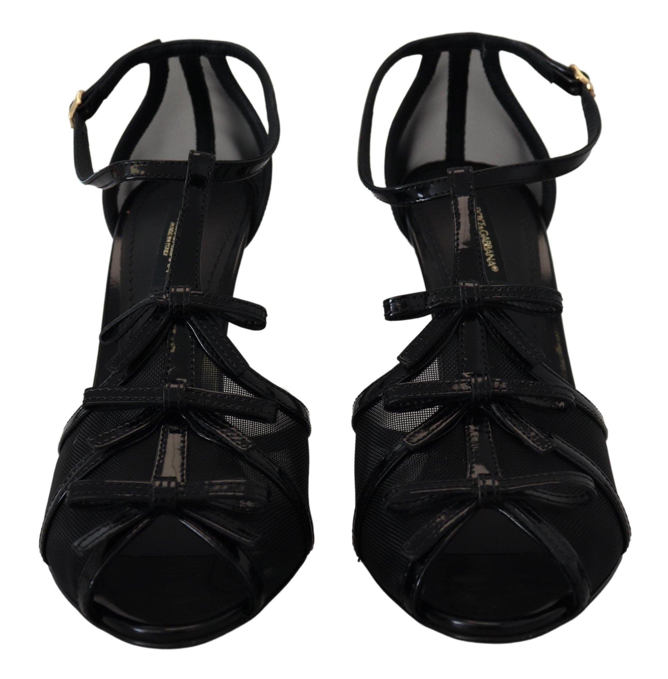 Dolce & Gabbana Elegant Black Stiletto Heeled Sandals