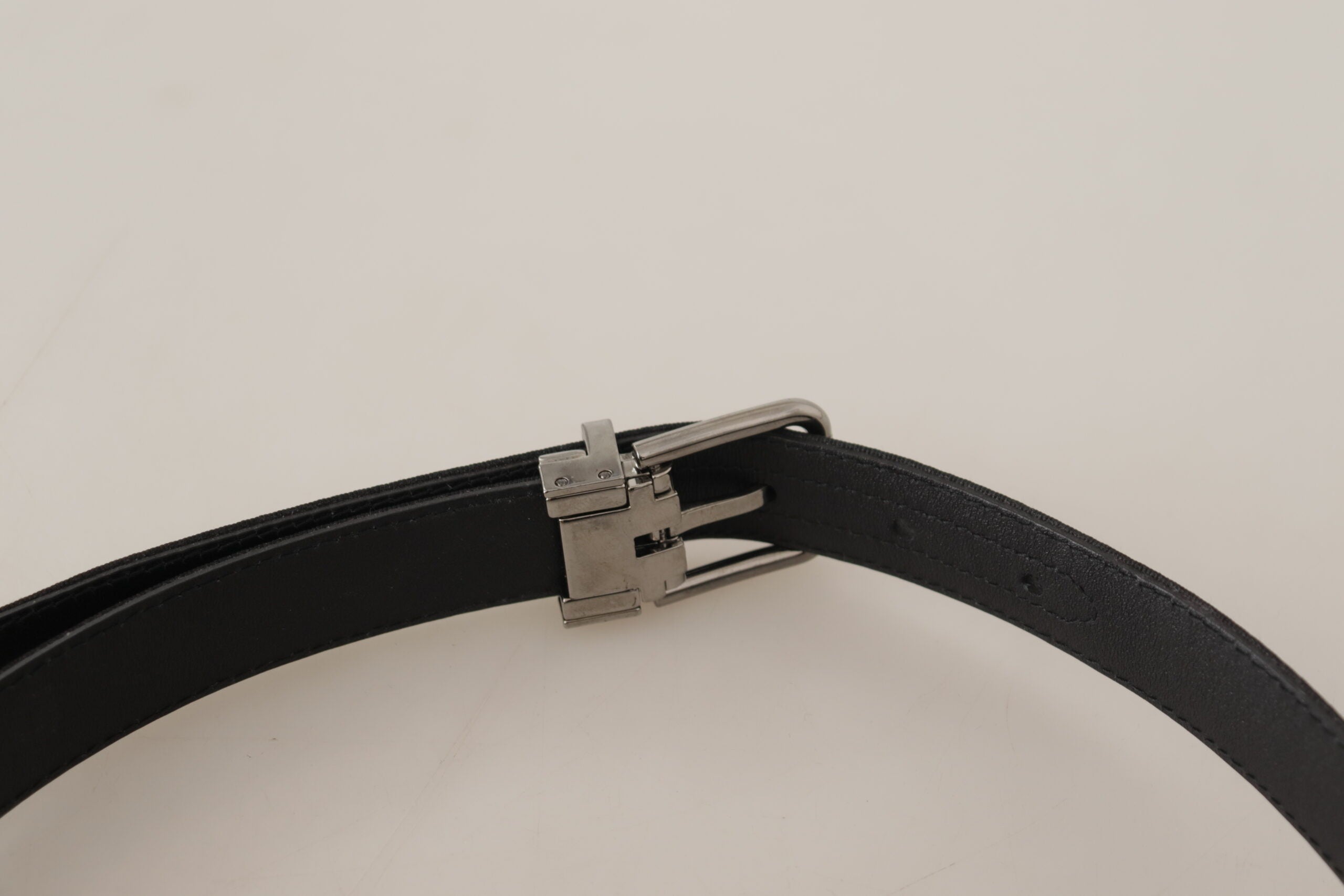 Dolce & Gabbana Elegant Black Canvas & Leather Belt