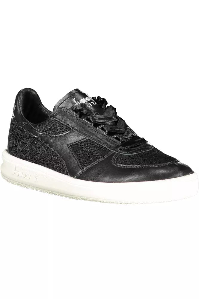 Diadora Black Leather Women Sneaker