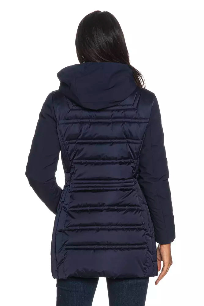 Yes Zee Chic Blue Technical Fabric Jacket with Hood