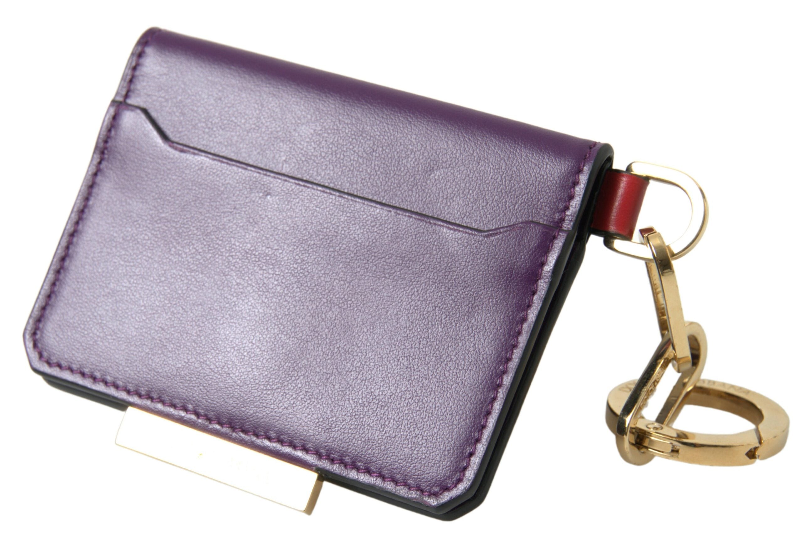 Dolce & Gabbana Purple Leather French Flap Wallet