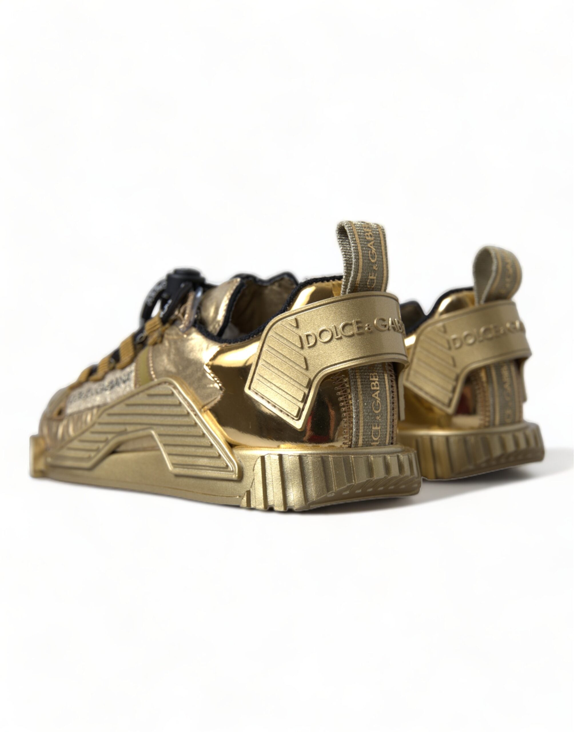 Dolce & Gabbana Gleaming Gold-Toned Luxury Sneakers