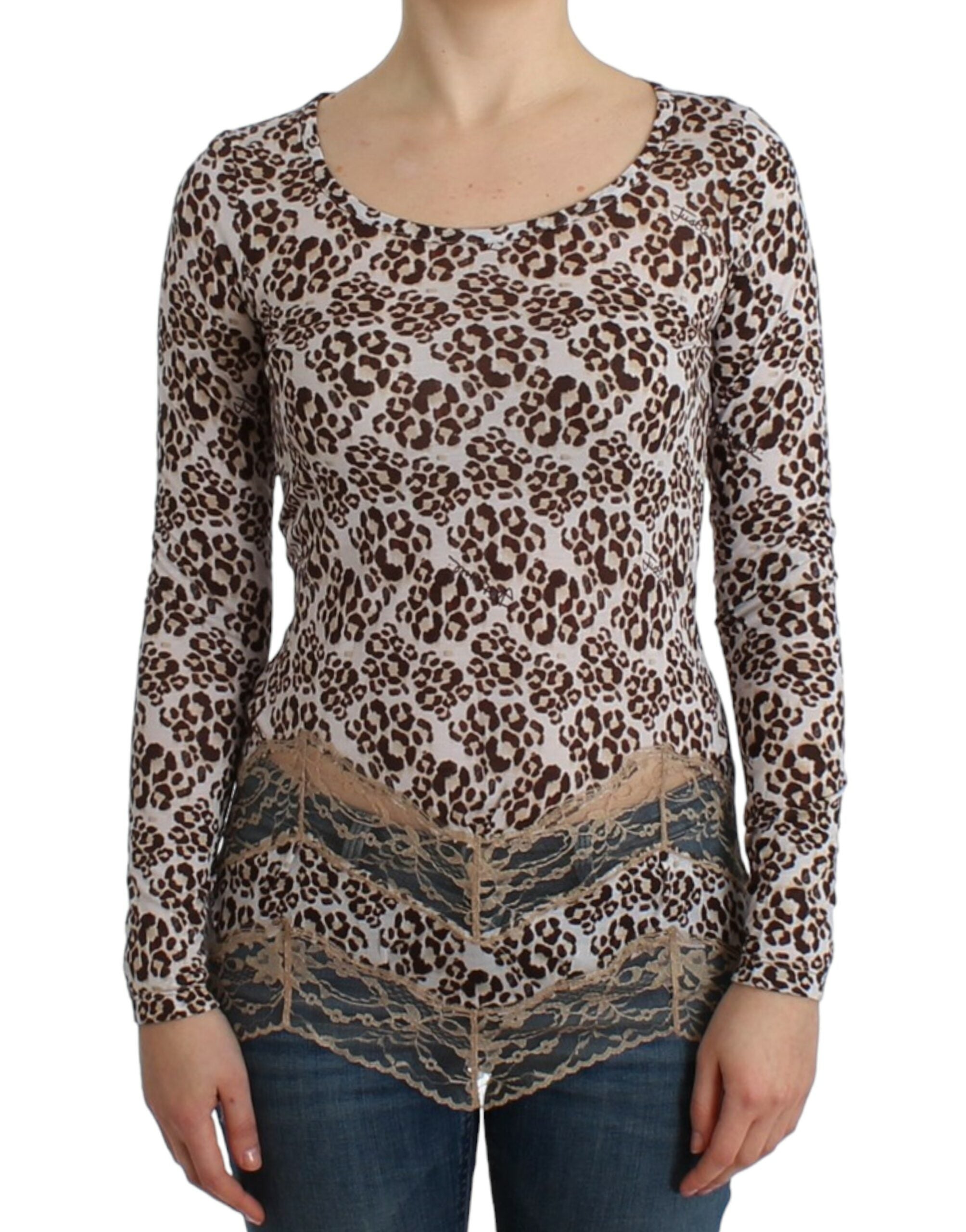 Cavalli Elegant Floral Lace Longsleeve Top