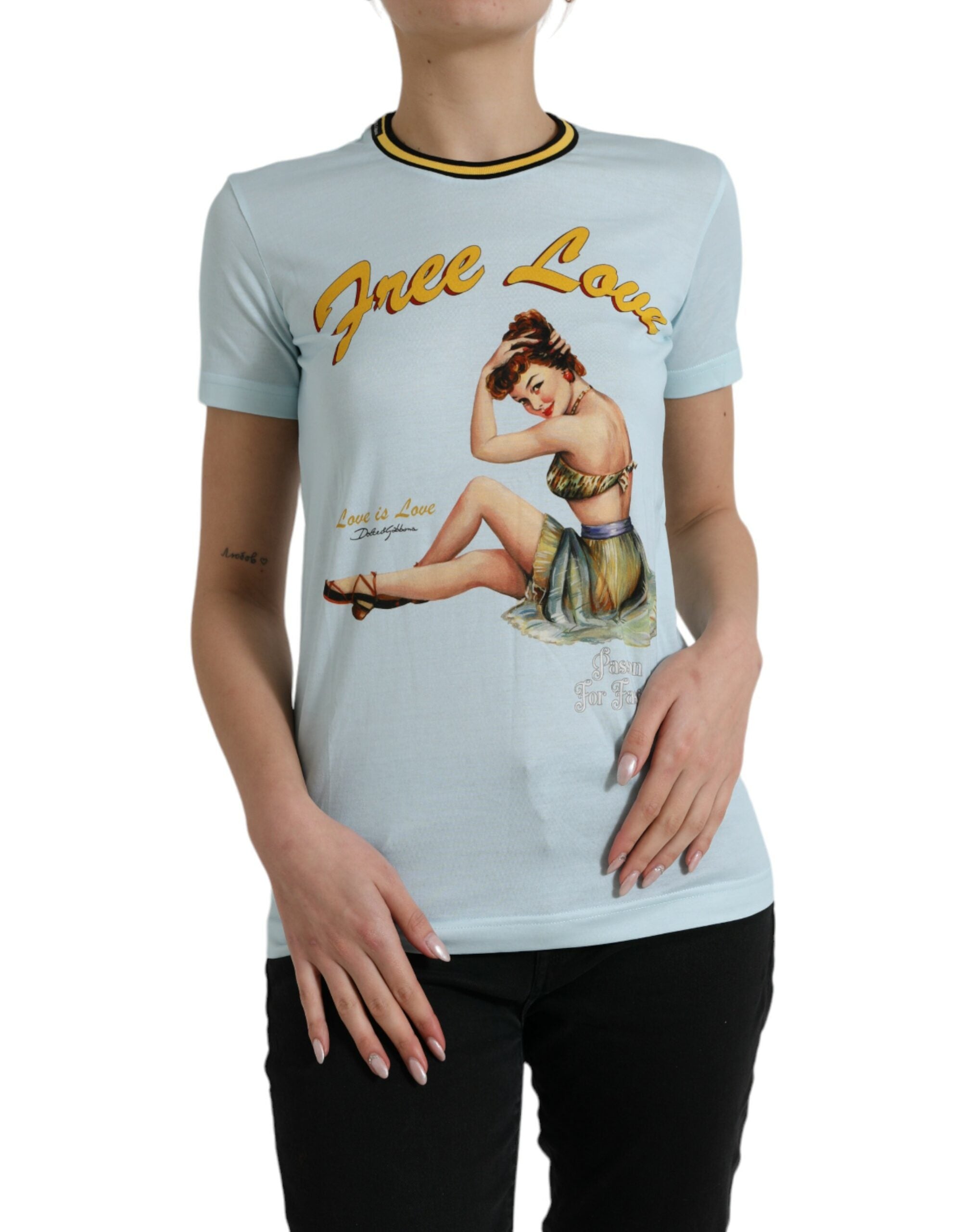 Dolce & Gabbana Elegant Light Blue Cotton T-Shirt