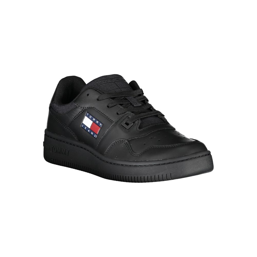 Tommy Hilfiger Black Leather Women Sneaker