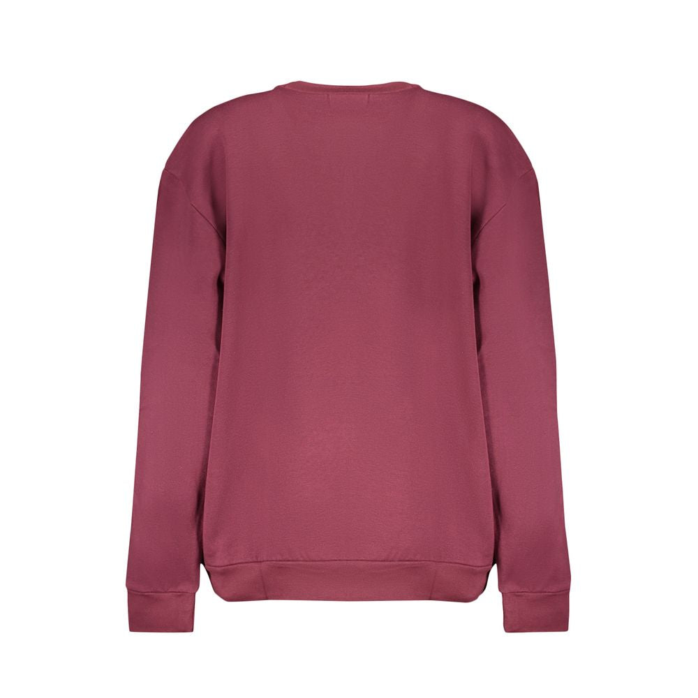 Cavalli Class Purple Fleece Crew Neck Sweatshirt with Logo Print