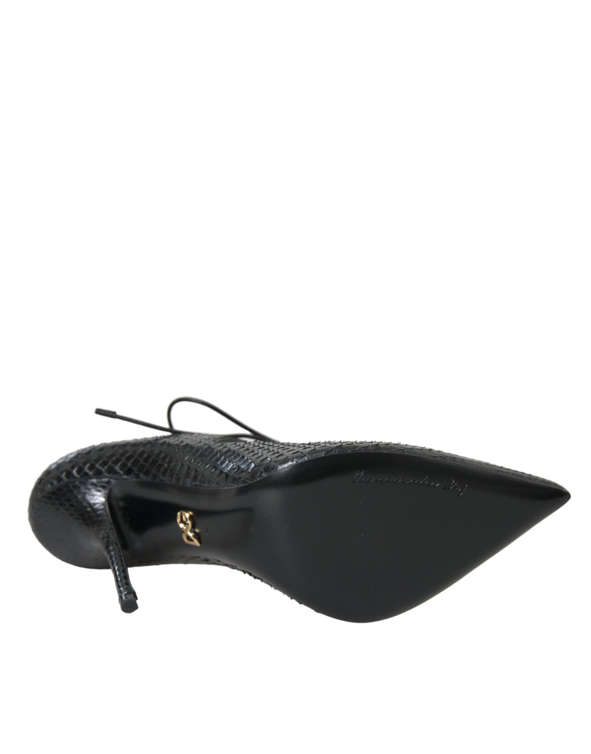 Dolce & Gabbana Black Python Leather Mary Jane Pumps Shoes