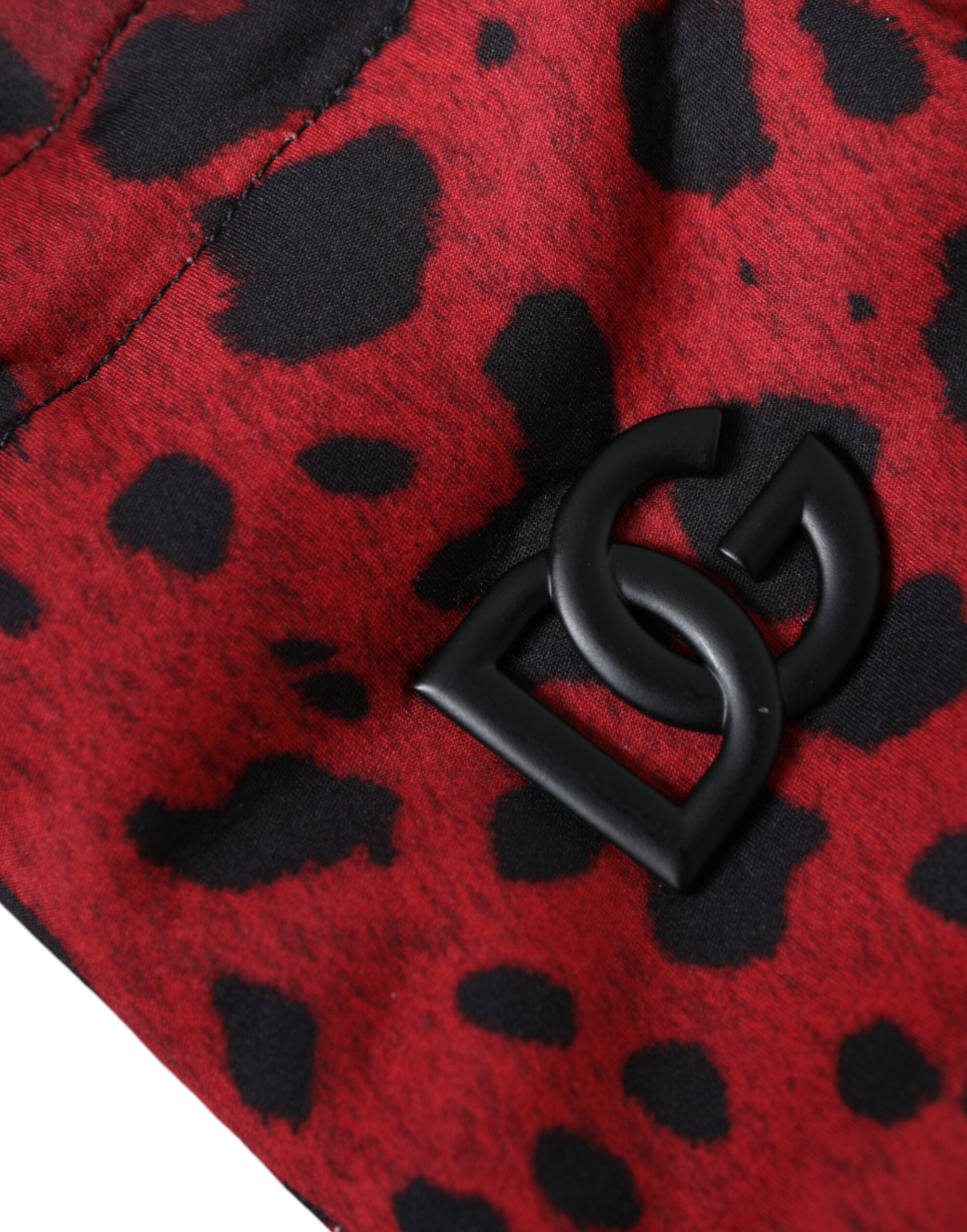 Dolce & Gabbana Red Leopard Logo Wrist Length Gloves