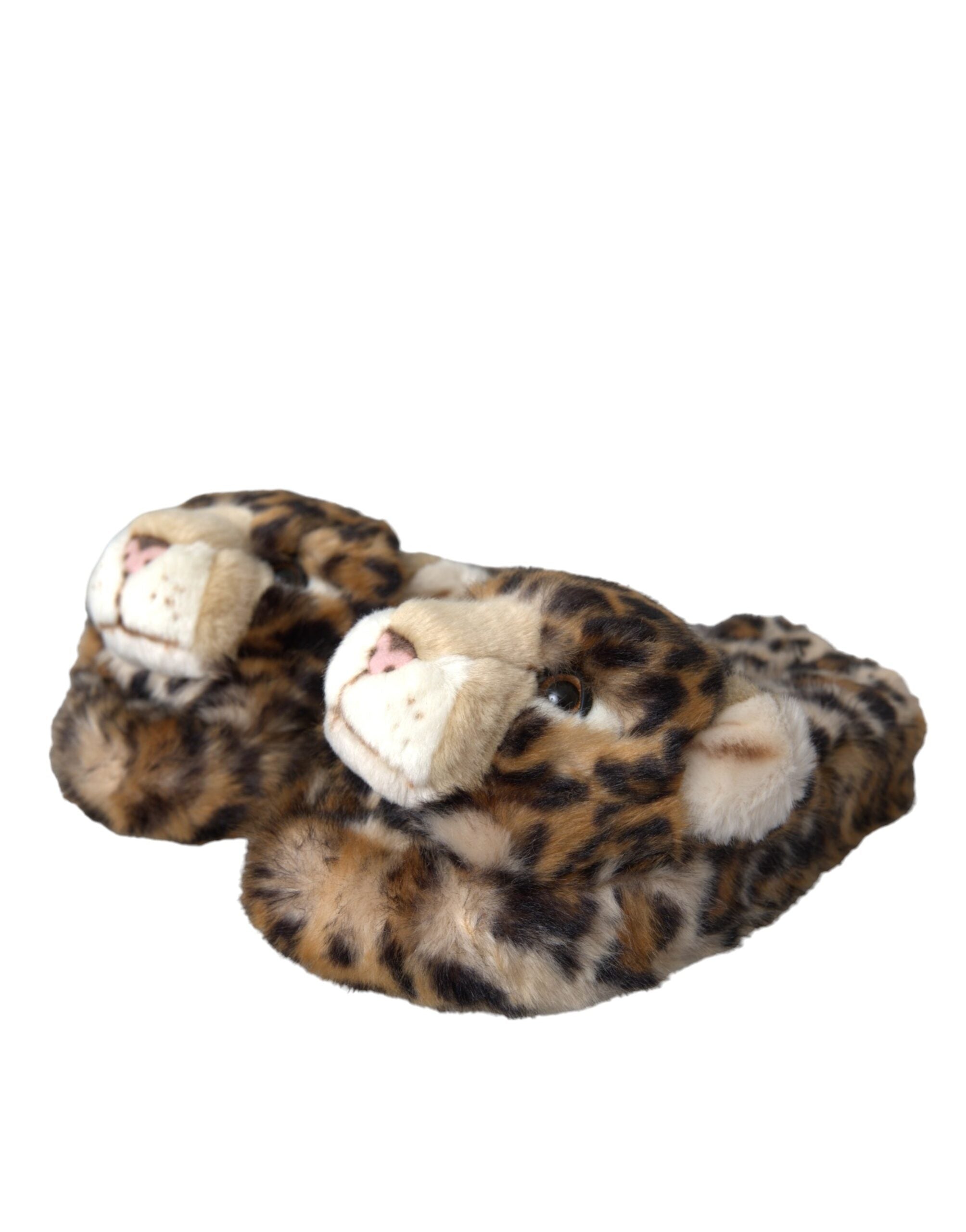 Dolce & Gabbana Brown Tiger Slippers Flats Sandals Shoes