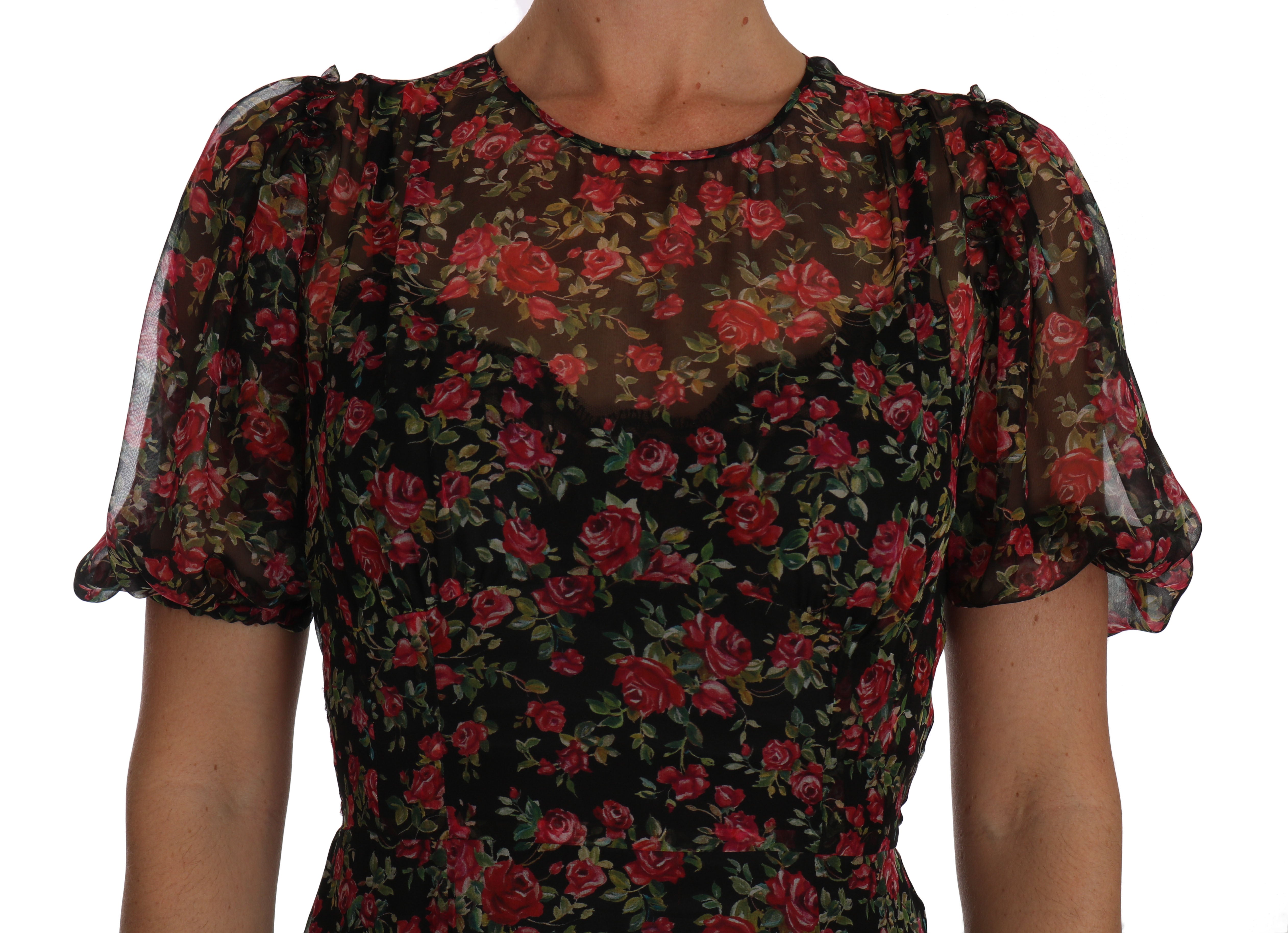 Dolce & Gabbana Elegant Floral A-Line Silk Dress